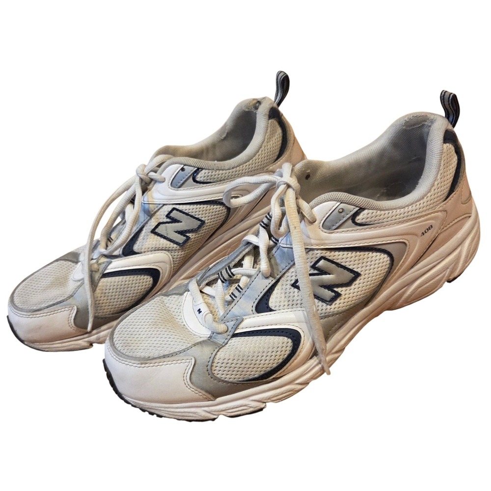 New Balance 408 White Silver Navy Mens Sneakers ML408A Size 11.5